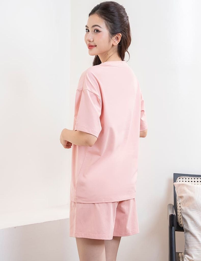 Bộ hè nữ quần đùi trơn màu