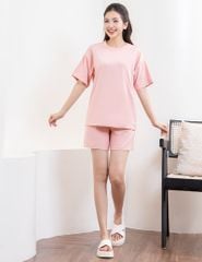 Bộ hè nữ quần đùi trơn màu