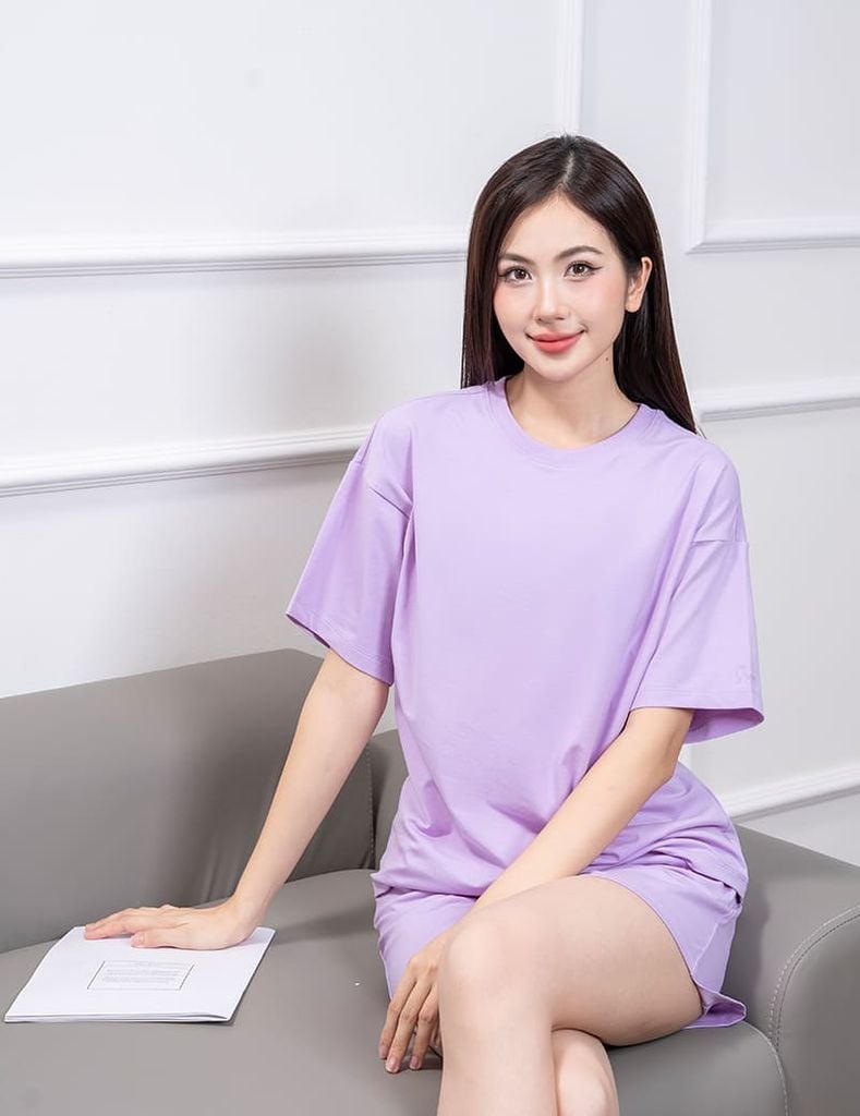 Bộ hè nữ quần đùi trơn màu