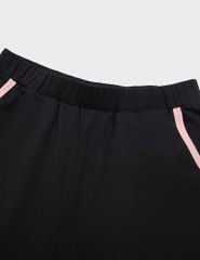 Bộ hè nữ quần đùi cổ bo rib dáng thể thao