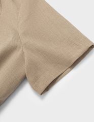 Váy liền dáng A nữ cổ bẻ phối nơ