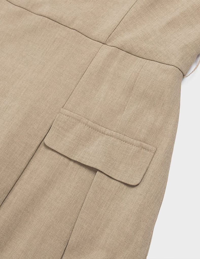 Váy liền dáng A nữ cổ bẻ phối nơ