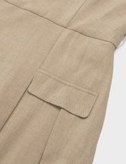 Váy liền dáng A nữ cổ bẻ phối nơ