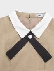 Váy liền dáng A nữ cổ bẻ phối nơ