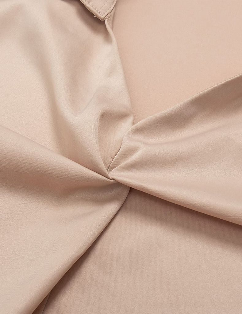 Áo sơ mi dài tay nữ cổ đức vặn xoắn giữa ngực