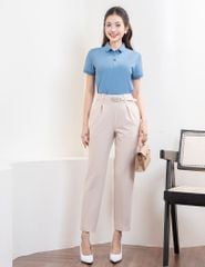 Áo polo nữ mắt chim nẹp cổ in thêu tay