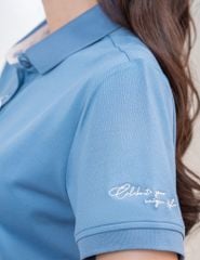 Áo polo nữ mắt chim nẹp cổ in thêu tay