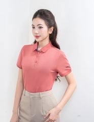 Áo polo nữ mắt chim nẹp cổ in thêu tay