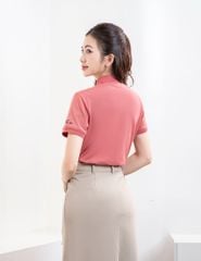 Áo polo nữ mắt chim nẹp cổ in thêu tay