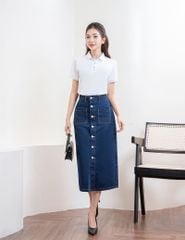 Áo polo nữ mắt chim nẹp cổ in thêu tay
