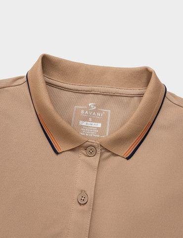 Áo polo nữ mắt chim cổ line thêu tay