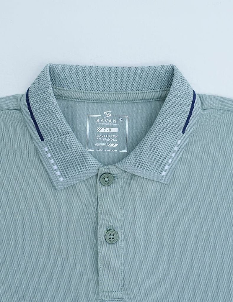 Áo polo nữ mắt chim cổ dệt jacquard thêu tay