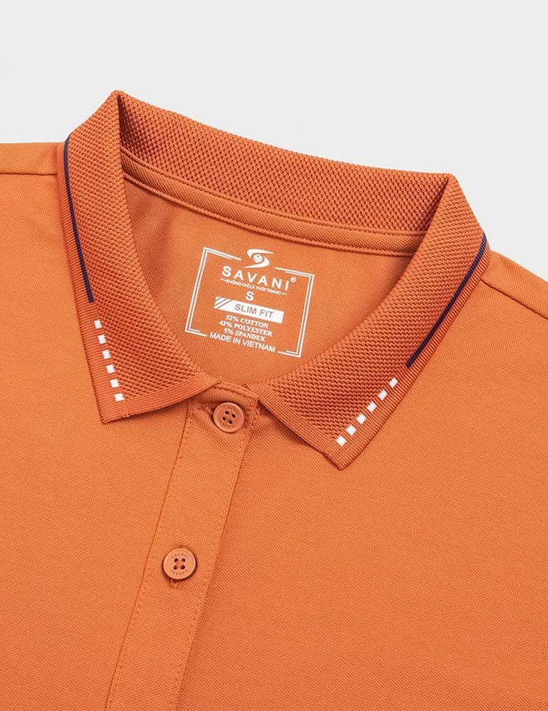 Áo polo nữ mắt chim cổ dệt jacquard thêu tay