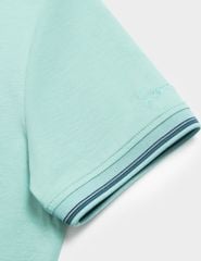Áo polo nữ ngắn tay bo cổ tay phối line dáng ôm