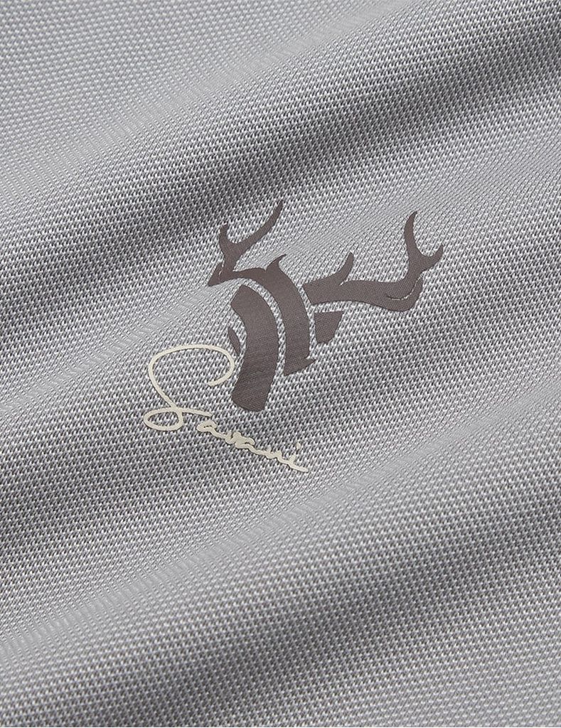 Áo polo nữ mắt chim line bo hình in trước ngực