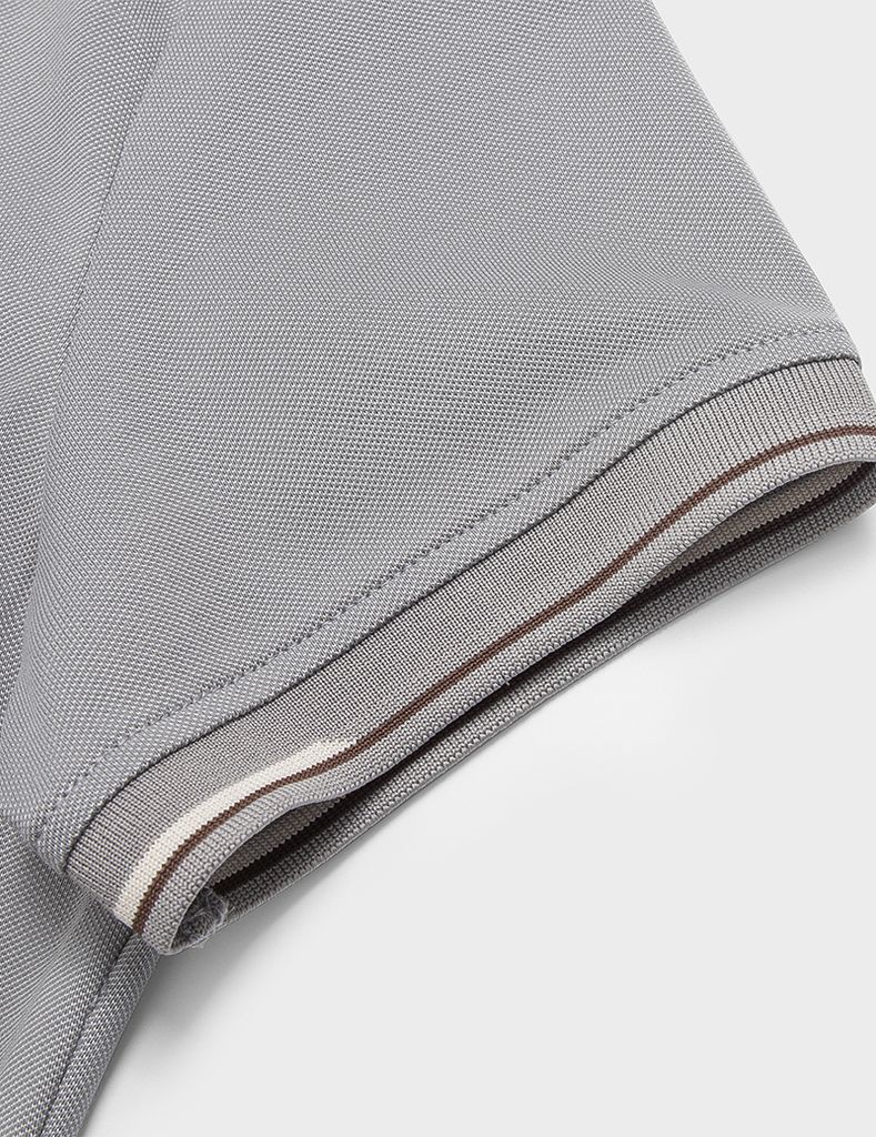 Áo polo nữ mắt chim line bo hình in trước ngực