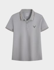 Áo polo nữ mắt chim line bo hình in trước ngực