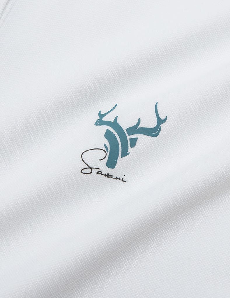 Áo polo nữ mắt chim line bo hình in trước ngực