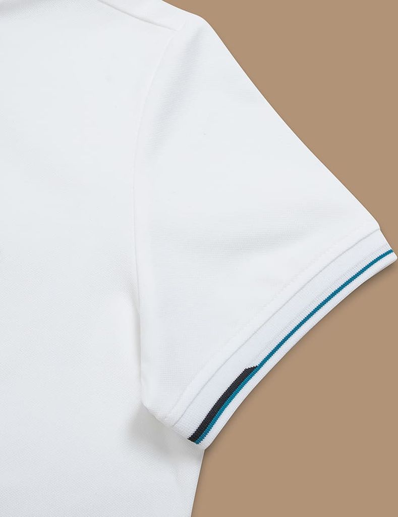 Áo polo nữ mắt chim line bo hình in trước ngực