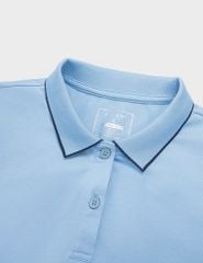 Áo polo nữ mắt chim line bo thêu tay