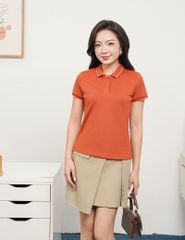 Áo polo nữ mắt chim line bo thêu tay