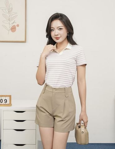 Quần short âu nữ cạp may đỉa chân nhọn