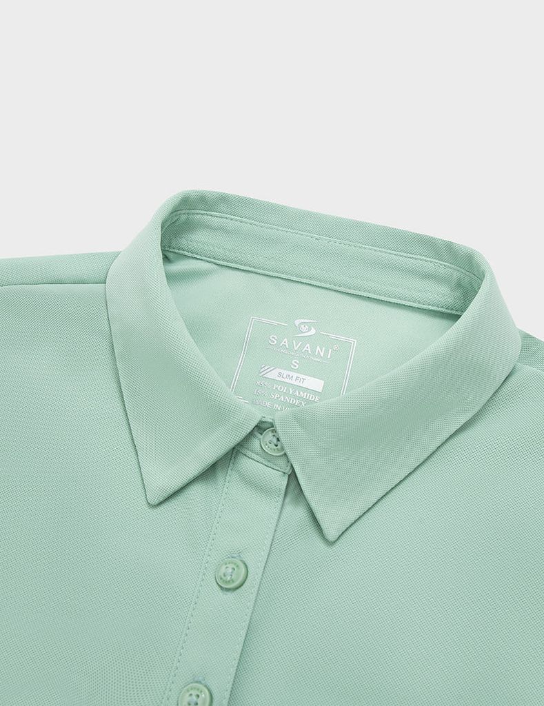 Áo polo ngắn tay thể thao nữ in logo trước ngực