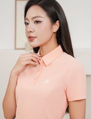 Áo polo ngắn tay thể thao nữ in logo trước ngực
