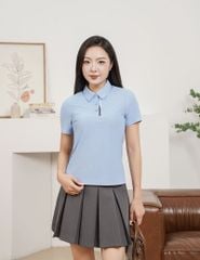 Áo polo ngắn tay thể thao nữ may can hai bên sườn
