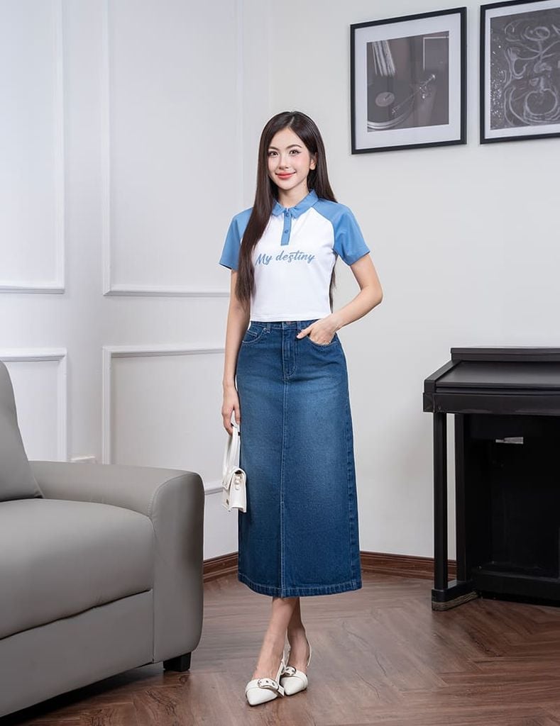 Áo thun ngắn tay có cổ nữ WPS252S4