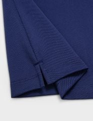 Áo polo nữ mắt chim cổ dệt trắng in ngực