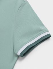 Áo polo nữ mắt chim cổ dệt phối hai màu