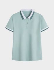 Áo polo nữ mắt chim cổ dệt phối hai màu