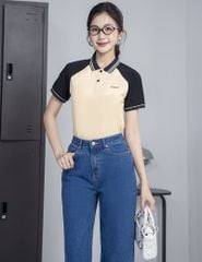 Áo polo nữ mắt chim cổ line phối khác màu