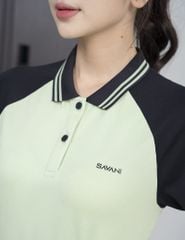 Áo polo nữ mắt chim cổ line phối khác màu