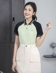 Áo polo nữ mắt chim cổ line phối khác màu