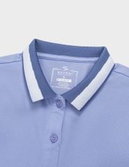 Áo polo nữ mắt chim ngắn tay cổ dệt phối hai màu