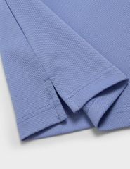 Áo polo nữ mắt chim ngắn tay cổ dệt phối hai màu