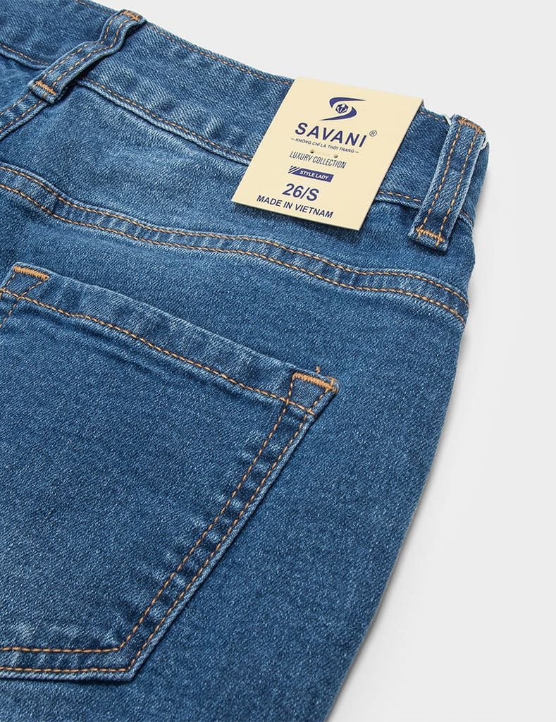 Quần jean nữ dáng baggy túi thường