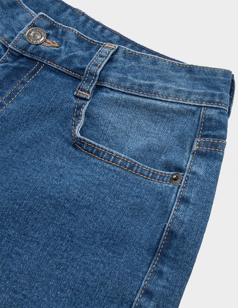 Quần jean nữ dáng baggy túi thường