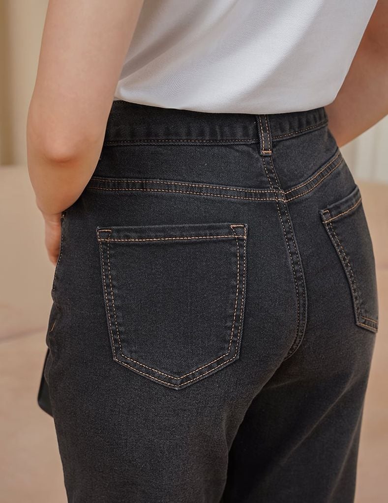 Quần jean nữ dáng baggy túi thường