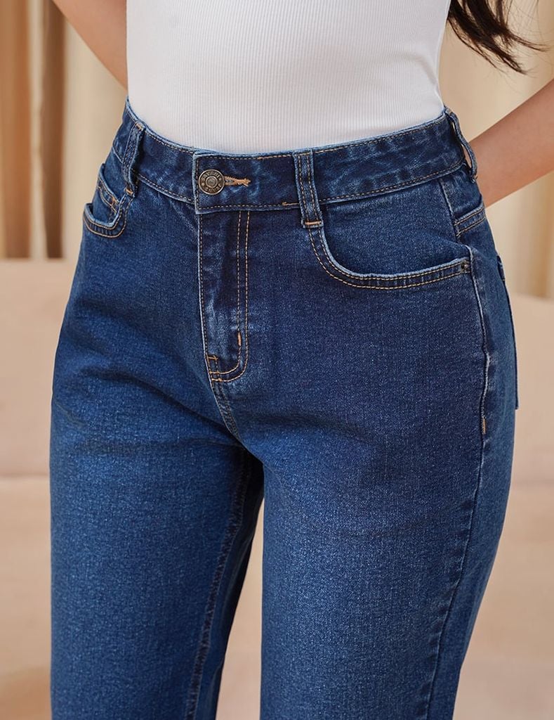 Quần jean nữ dáng baggy túi thường