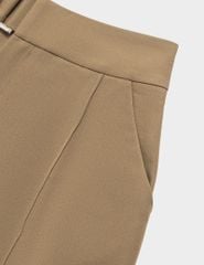 Quần short công sở nữ cạp cài khuy túi chéo can dọc thân