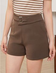 Quần short âu nữ công sở cạp bổ khuyết dây quai đai