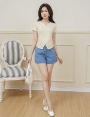 Quần short jean nữ dáng ôm vừa