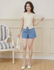 Quần short jean nữ dáng ôm vừa