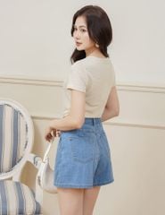 Quần short jean nữ dáng ôm vừa