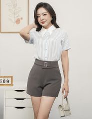 Quần short âu nữ công sở cạp bổ khuyết dây quai đai