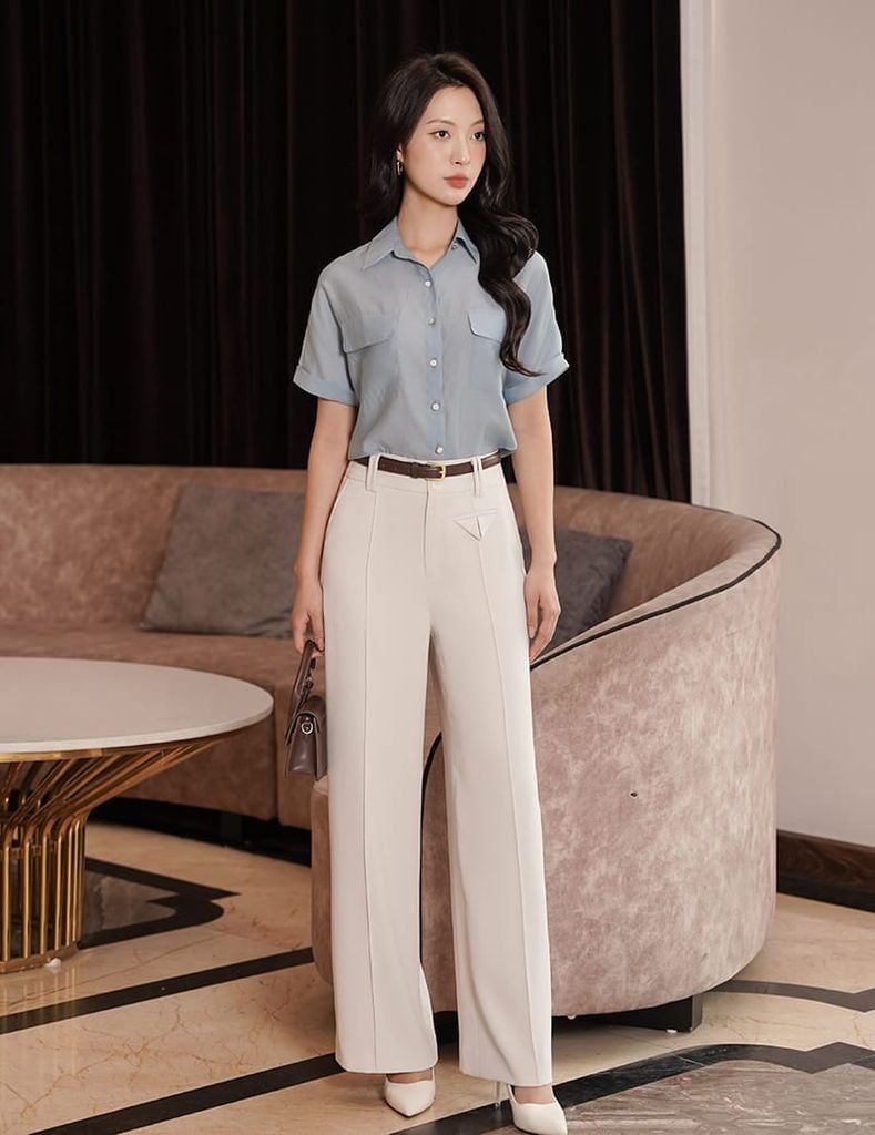 Áo sơ mi ngắn tay nữ WSS017S5