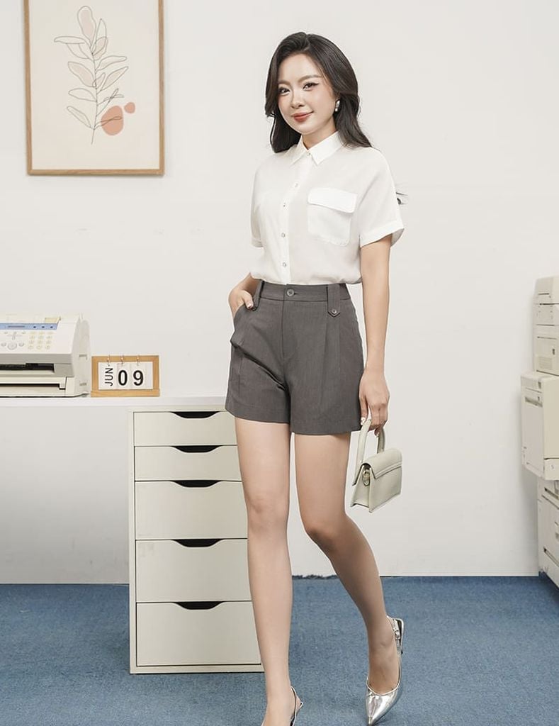 Áo sơ mi ngắn tay nữ WSS017S5